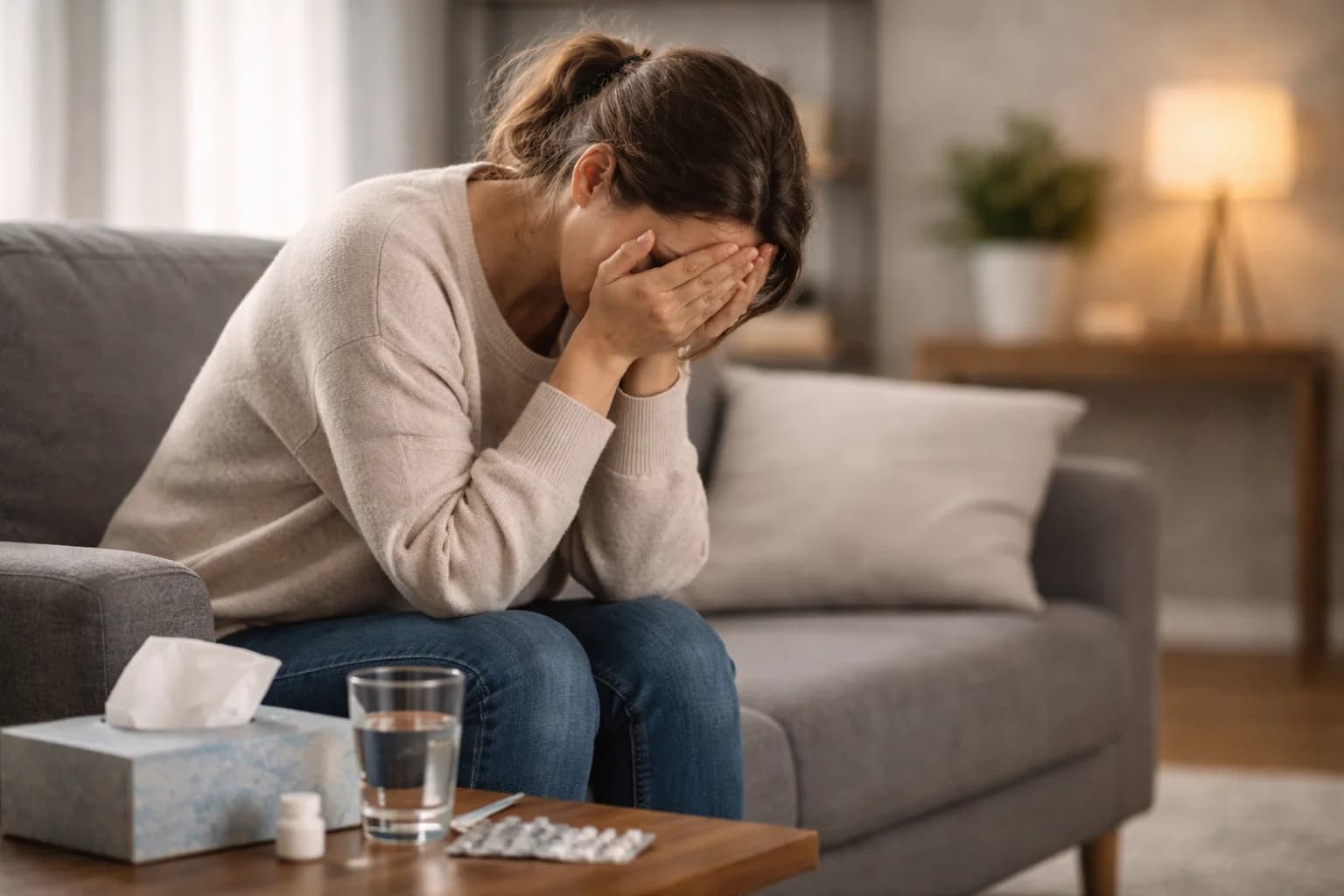 Kobieta w stanie depresji — siłą woli nie da się jej pokonać